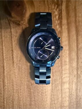Michael Kors Gunmetal Blue Link Watch